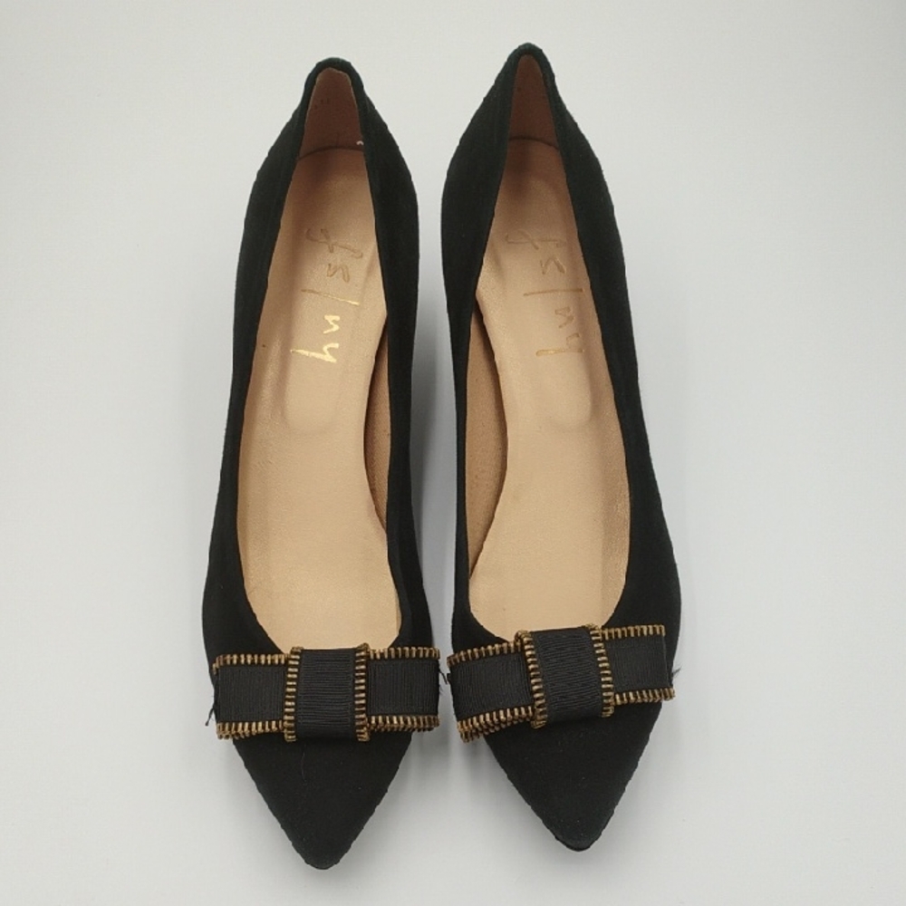 FSNY French Sole Suede Bow Heel Shoe